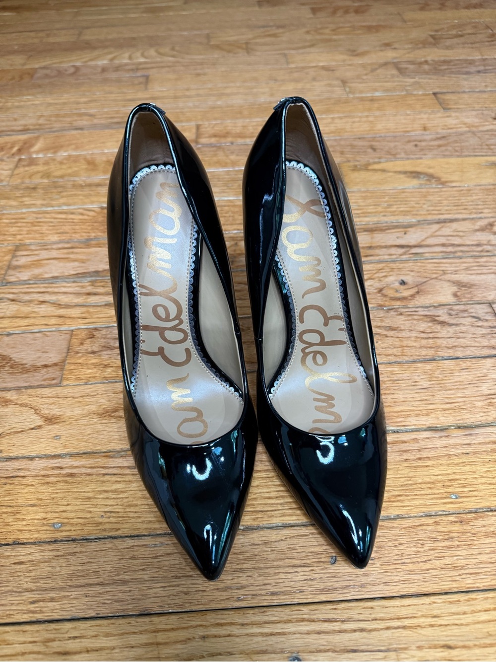 Sam Edelman Black Patent Pointed Toe Pumps Size 9 Stiletto Heels Classic Sexy - Picture 11 of 12